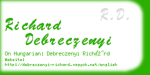 richard debreczenyi business card